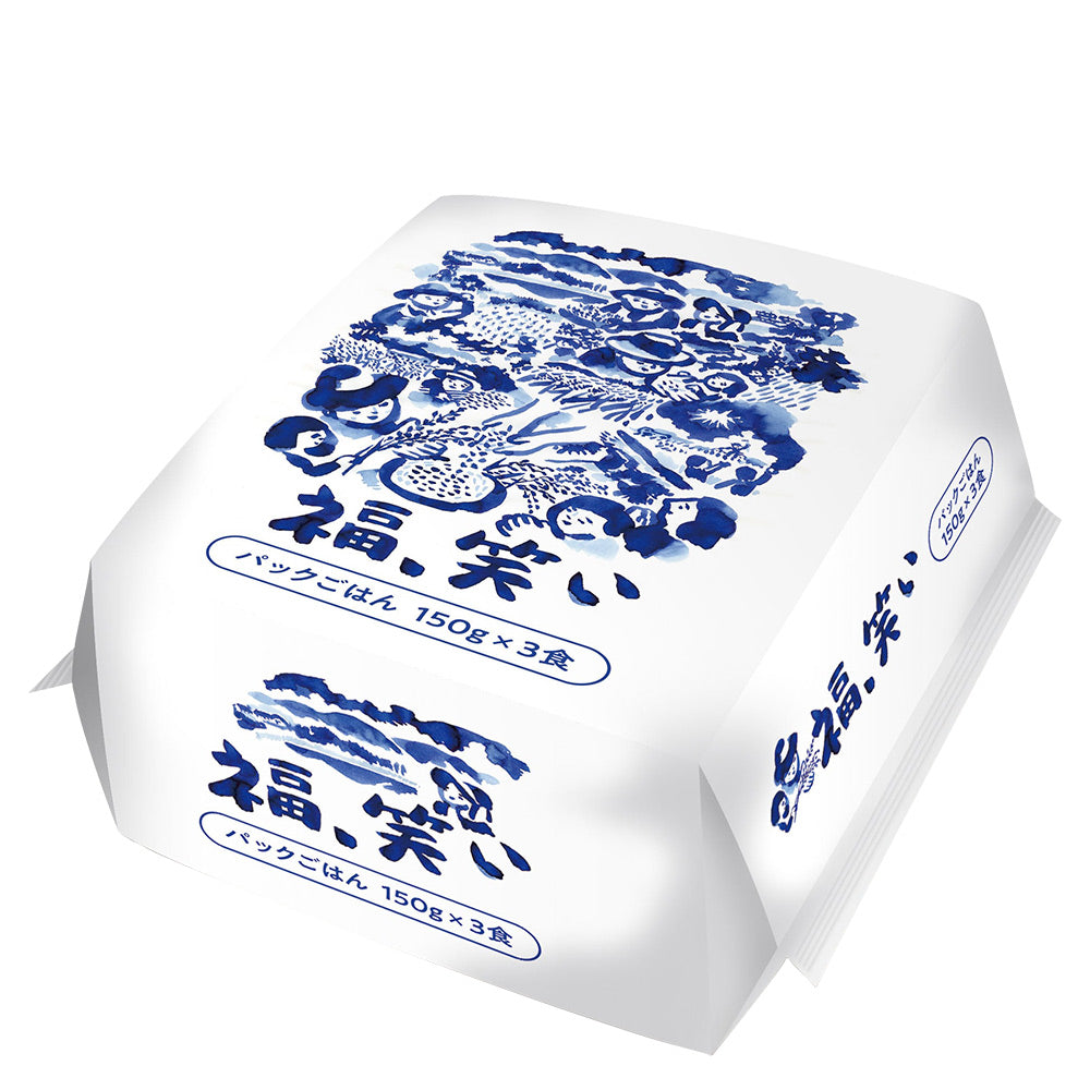 福島県産 福、笑い 白米 レンジ飯 1袋 / 12袋セット 1袋あたり3パック、1パック150g