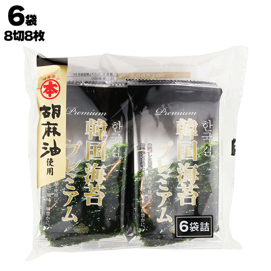 株式会社 サンエイ海苔 韓国海苔 プレミアム 6袋詰(8切8枚) 板のり6枚